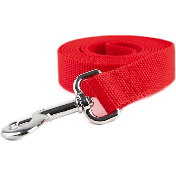 Nylon hundetreningsbånd, trekktau, 4 fot / 5 fot / 6 fot lang, 5/8 tommer 3/4 tommer 1 tommer bred, for små og mellomstore hunder Red6FT 1'' x 6 FT