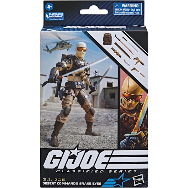 Klassificerad serie Desert Commando Snake Eyes, samlarobjekt G.I. Joe actionfigurer, 92, 6-tums actionfigurer för pojkar och flickor, med 9 tillbehör