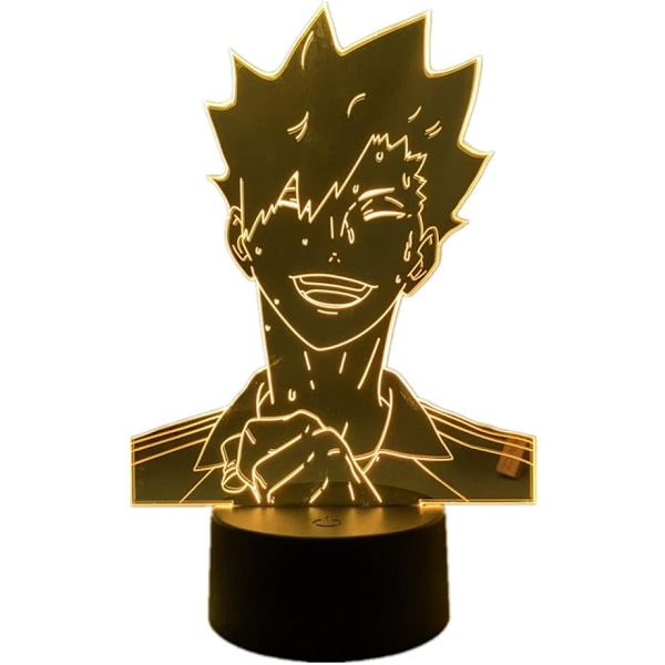 Kuroo Tetsurou 3D LED Lampe Anime Natlampe 7/16 Farveskift med Fjernbetjening Soveværelsesindretning Akryl USB Bordlampe Fødselsdagsgaver