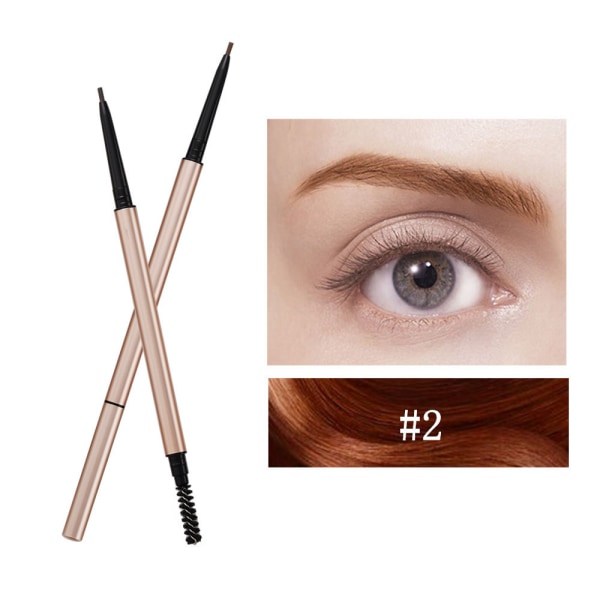 Eyebrow Pencil in Teardrop Tip w/ Spoolie Brush, Dual Ended Eyebrow Pen - Long Lasting Natural Fills and Defines Brow Tint