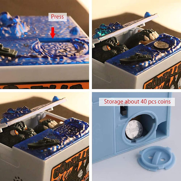 Elektronisk stjälande sparbössa, Noetoy Monster Dinosaur Bank Toy, Musikalisk rörlig stjälande sparbössa Anime-gåva för pojkar flickor barn