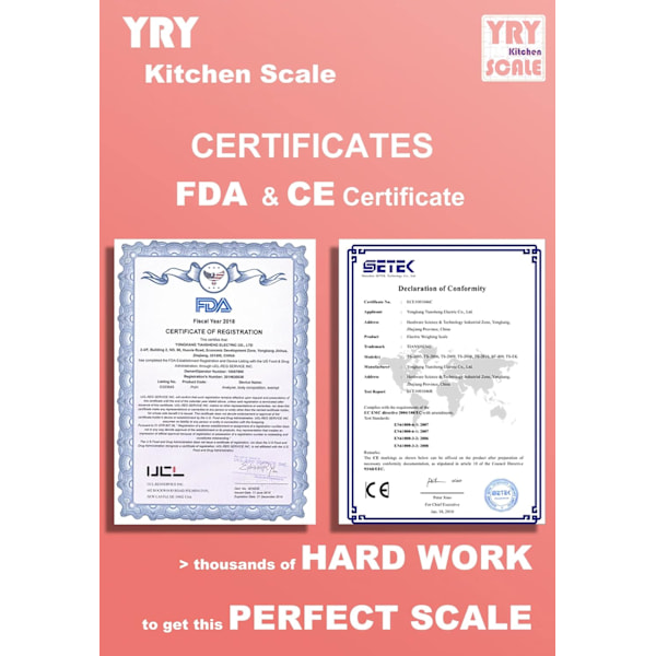 Rosa köksvåg - Stor LCD, tareringsfunktion, 11 lbs kapacitet, 0,03 oz exakt gradering - Perfekt matvåg för bakning och matlagning, ML & Oz-enhet f