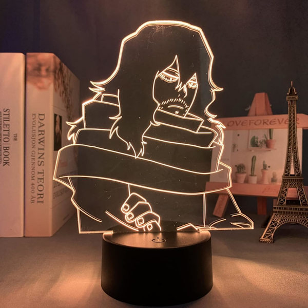 3D Yövalo Pojille Led-valo Anime Academia Shota Aizawa Lapsen Makuuhuoneen Koristeeksi Lapselle Lahjaksi Huoneen Sisustus 3D Lamppu Manga PXJD