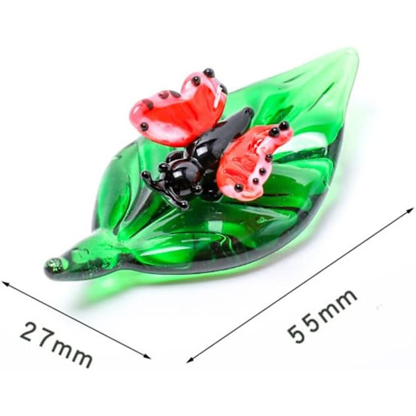 Handgjorda Mini Insekter Figurer Samlarobjekt 5st Konst Blåst Glasfigurer Miniatyr Glasprydnader, Skrivbordsbord Simulation Djur