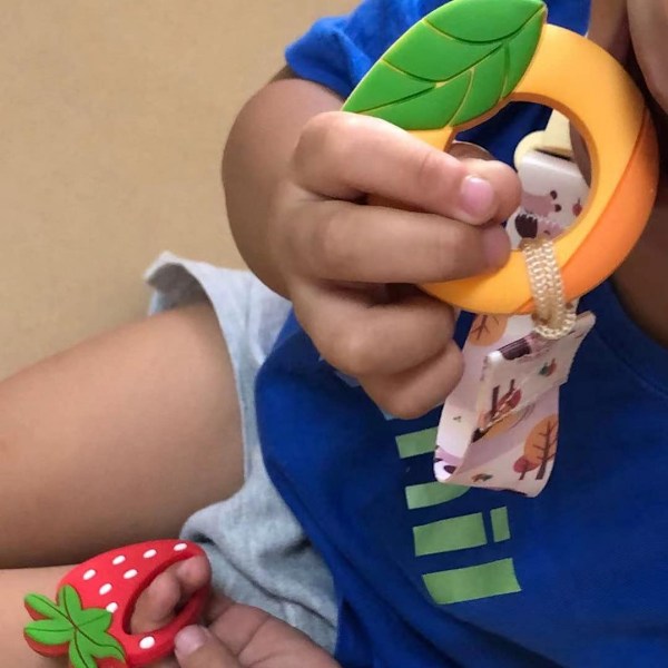 Baby Bideringe Legetøj BPA-fri Soothing Teething Chew Legetøj Søde Frugt Former 2 Stykker Sæt Oplysning Legetøj til Børn Over 6 Måneder