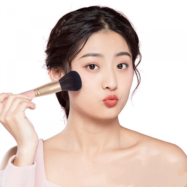 Ultra blød pudder makeup børste, til løs eller presset settingpudder og mineralfoundation, let dækning, 1 stk.