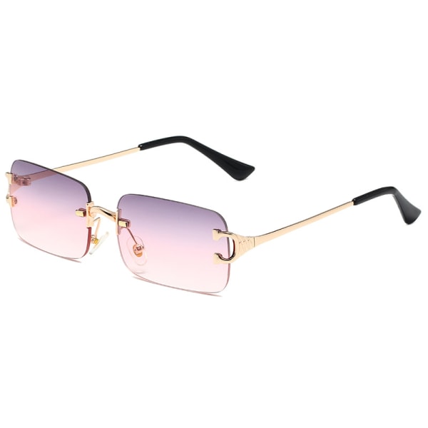 Reunattomat aurinkolasit 90-luvun kehyksettömät suorakaiteen sävytetyt linssit silmälasit Candy Color lasit naisille miehille