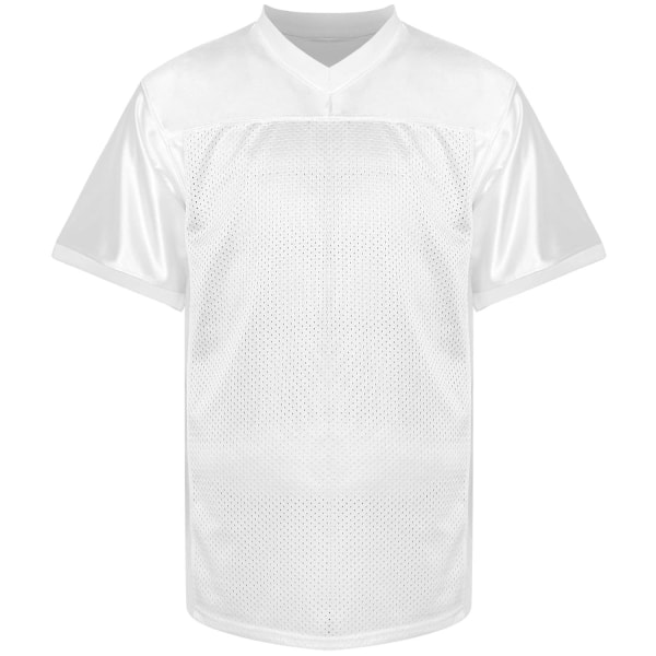 Tyhjä jalkapallopaita Mesh Athletic Football Shirt Practice Sports Uniform SportsT-Shirt Fanit Lahjat Miehille Naisille Nuorille (Valkoinen, L)