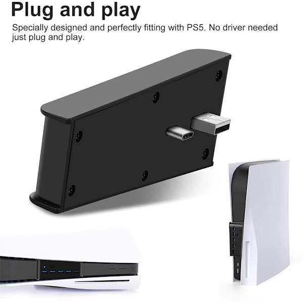 5-Port USB HUB-förlängning Hög hastighetsöverföringskonverter för PS5