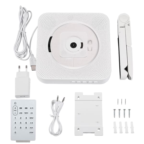 Bärbar väggmonterad Bluetooth-stereo fjärrkontroll CD MP3-spelare