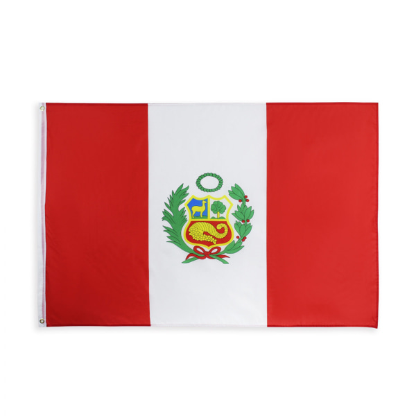 Peru Peruanska flaggan | 3x5 ft landsflagga, inomhus/utomhus, livfulla färger, mässingshylsor, tjockare och mer hållbart