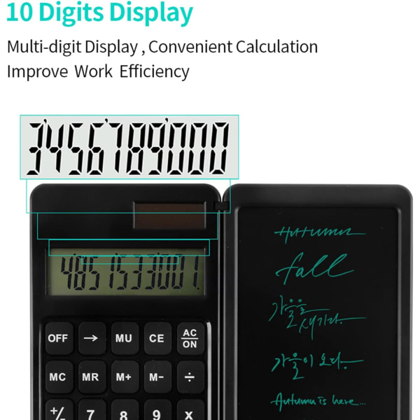 Lommeregner, Standardfunktion Desktop Lommeregner 12-cifret Lommeregner med 6,5 tommer LCD Skrivetablet, Sol og Batteri 161MM
