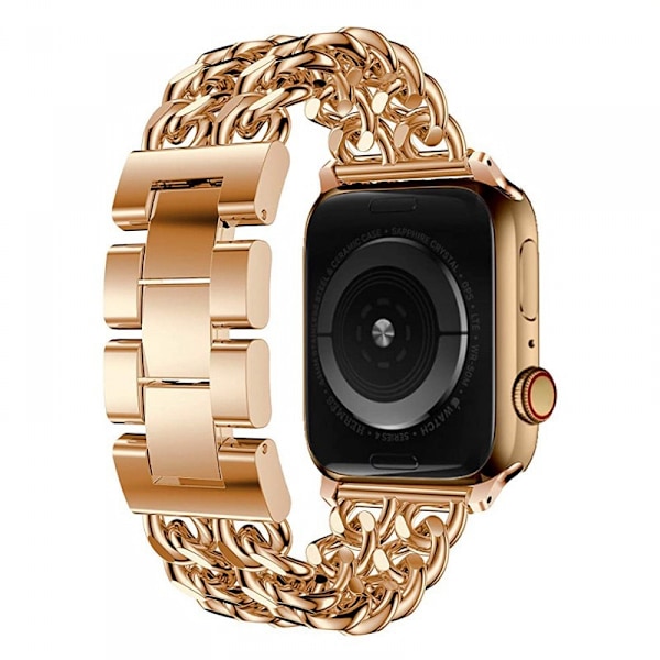 Kompatibelt Apple Watch-armband 42/44/45mm, ersättning i rostfritt stål i cowboy-kedjestil för iWatch Series 8 7 6 5 4 3 2 1