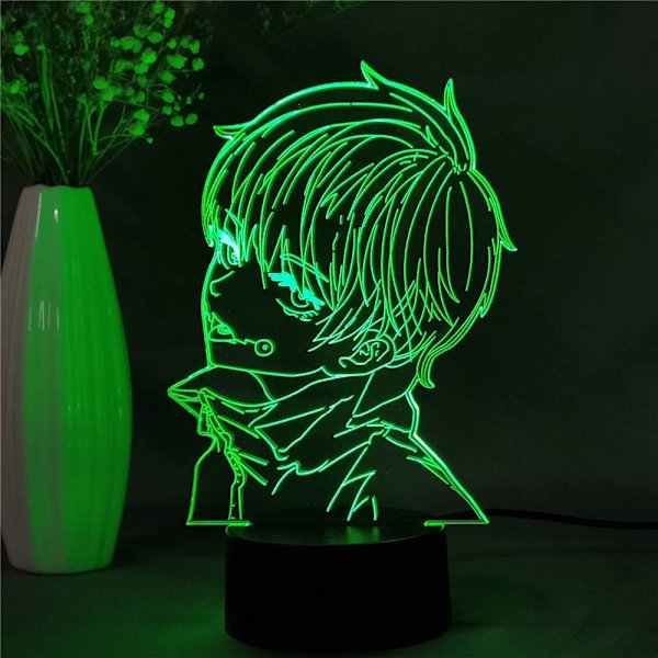 Anime Jujutsu Kaisen Inumaki Toge Figur 3D LED Nattlampe Manga Figur Skrivebordslampe Soveromsdekorasjon Bordlampe Hjemmedekor Nattlys Bursdagsgave