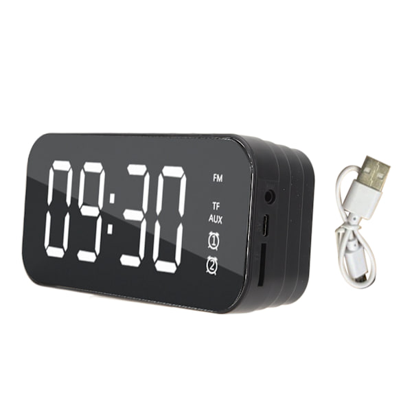 Spegelsurface väckarklocka Bluetooth-högtalare Digital trådlös väckarklocka Bluetooth-högtalare för mobiltelefon dator