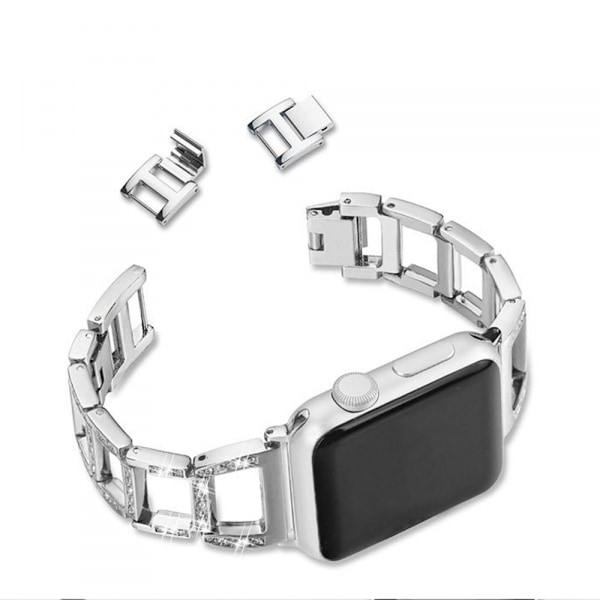 Bling-band för Apple Watch 42/44/45mm - Modediamant i Rostfritt Stål, Metallarmband för Apple Watch Series 8 7 6 5 4 3 2, 1
