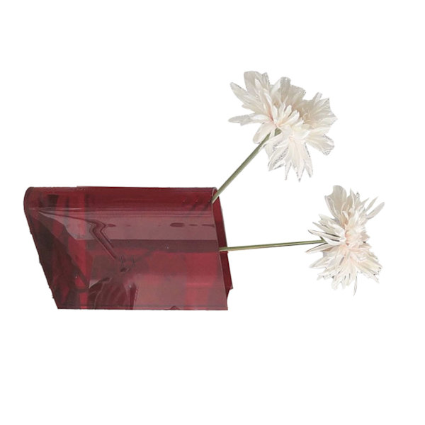 Bokvas för Blommor Estetisk Inredning Konstnärlig Kulturell Smak Dekorativ Bokformad Blomvas för Hem Sovrum Kontor Red (White Characters)