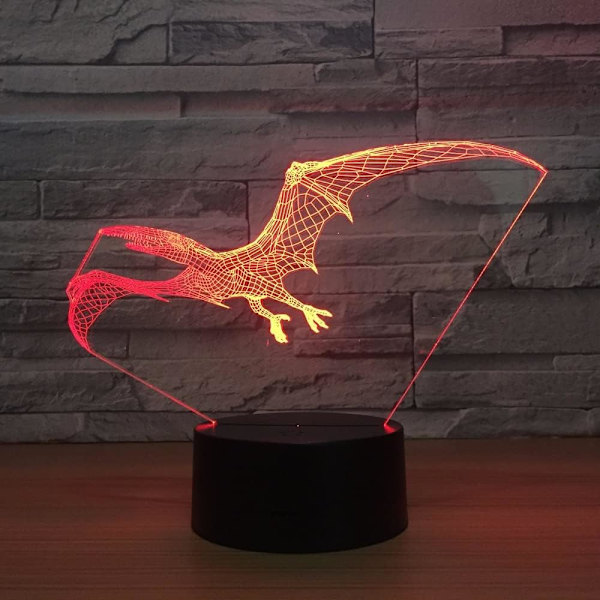 Flyvende Dinosaur Drage 3D Lampe USB Led Lampe Dyr Pterosaur Vinger Bord Natlys Børnefødselsdagsgave Belysning