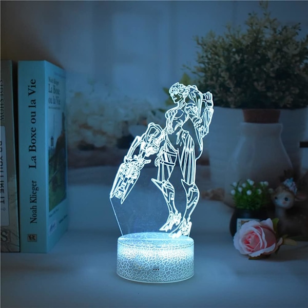 Spill OW Widowmaker, LED nattlys, 3D illusjonslys, USB berøring/fjernkontroll 16 farger, hjemmedekor (sprekk fjernkontroll 16 farger)