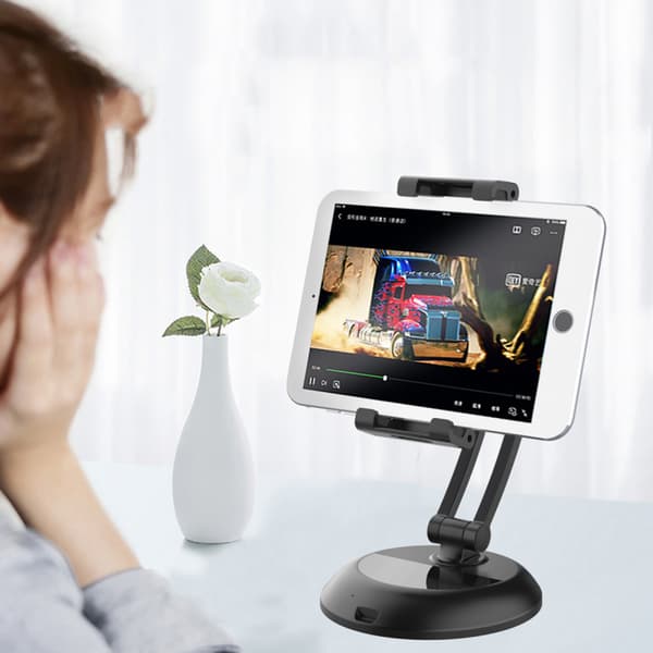 Tabletstativholder Højdejusterbar 360° drejelig skrivebordsstander til 5\"-15.5\" iPad og andre tablets/telefoner
