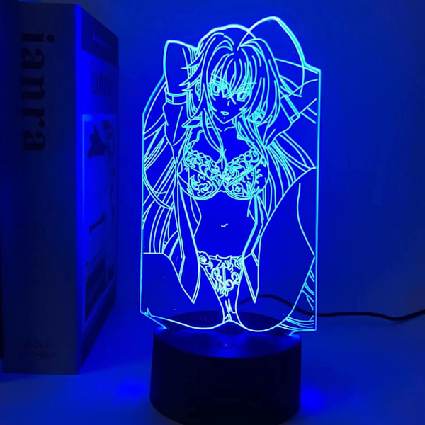 3D Illusionslampe Anime High School DxD Rias Gremory Akryl LED Skrivebordslampe for Barn Soverom Dekor Nattelys Bursdagsgave Rom Manga