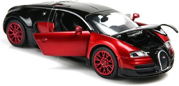 SAYTAY Modelbiler, 1:32 Bugatti Veyron Støbte Biler i Legering med Lys og Lyd (Rød) ST-001