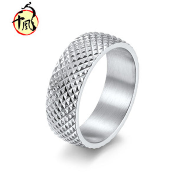 Rustfrit stål blomst udskæring spinner ring Daisy Fidget Band ringe måne stjerne onde øjne kors angst ring til kvinder mænd-U.S11 diameter: 20,7 mm Circ