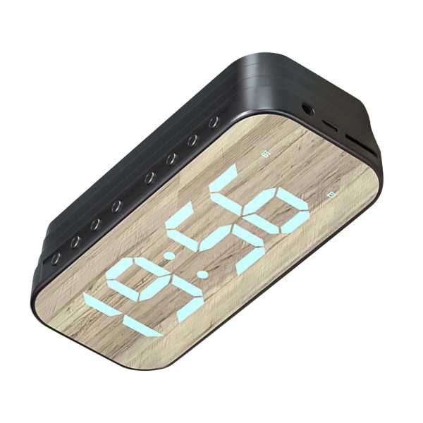Bluetooth högtalarväckarklocka Digital klocka med Bluetooth -högtalarspegel Digital displayväckarklocka för kontor i sovrummet Black