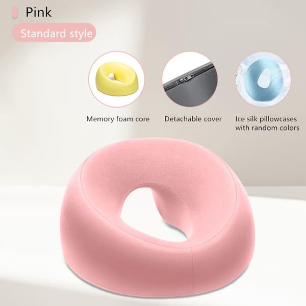 Massagepude med memoryskum-støtte, åndbart ansigts-nedad design til terapi, spa, søvn, flere farver Pink