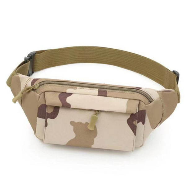 Utomhus midjeväska bröstväska män casual justerbar utomhus sport axelväska för vandring fri storlek Khaki Camouflage