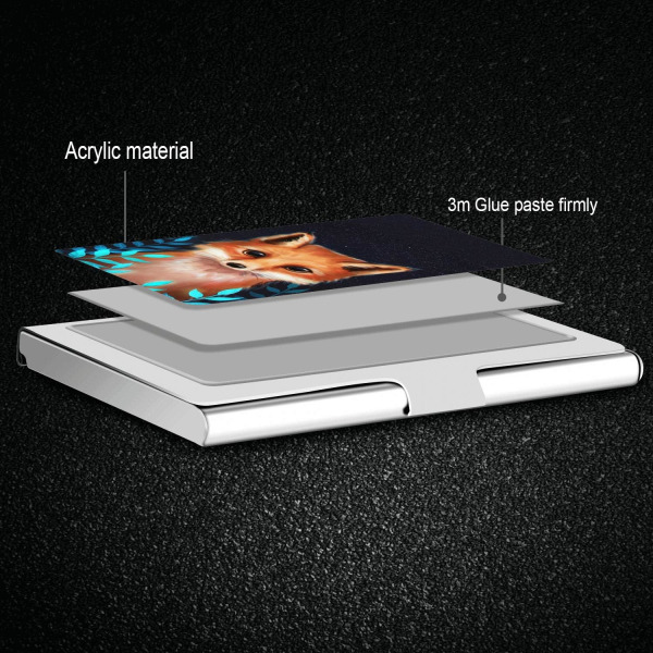 Design Sliver Business Card Holder, Metal Stainless Steel Name Wallet Credit Case for Men & Women