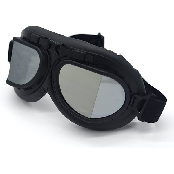 Moottoripyörälasit Vintage Pilot Style Cruiser Scooter Goggle Ulkoilmahiekkalasit Pyöräilijä Cruiser Touring Silmälasit(sliver)