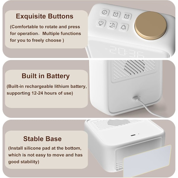 Soloppgang Vekkerklokke med 6 Visuelle Dynamiske Lysscener og Lyder, 10 Farger Nattlys med Hvit Støy Maskin & Vuggevise, Oppladbar & Enkel orange