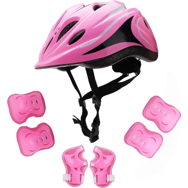 Kids Bike Helmet Skateboard Helmet 4-12 Years Old Sports Protective Gear Set Adjustable Youth Helmet Knee Guard Wrist Guard Bike Scooter Roller