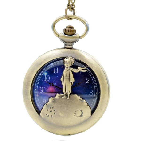 (1 pack) Hollow pocket watch Quartz watch necklace Flap pocket watch (starry sky)