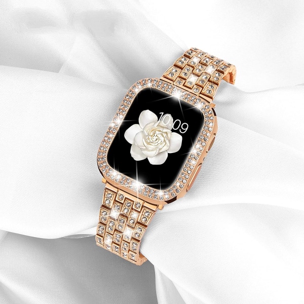 AVEKI Kompatibel Apple Watch-rem med dekselserie iwatch6/5/4/3/2/1, Bling Full Diamond Rhinestone Dame Jente Smykker Dressy Crystal Erstatningsannonse