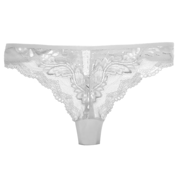 AVEKI 3-pack G-string Trosa för Kvinnor Spets Trosor Stretch T-back Tangas Låg Midja Hipster Underkläder Sexig, Vit, M