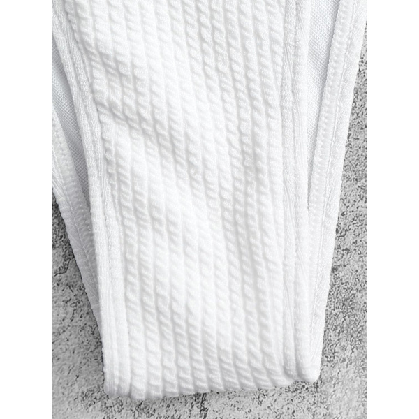 WJSM Dam Ribbad O-Ring String Bikini Badkläder Cheeky Trosa Baddräkt Två Delar 338_white M