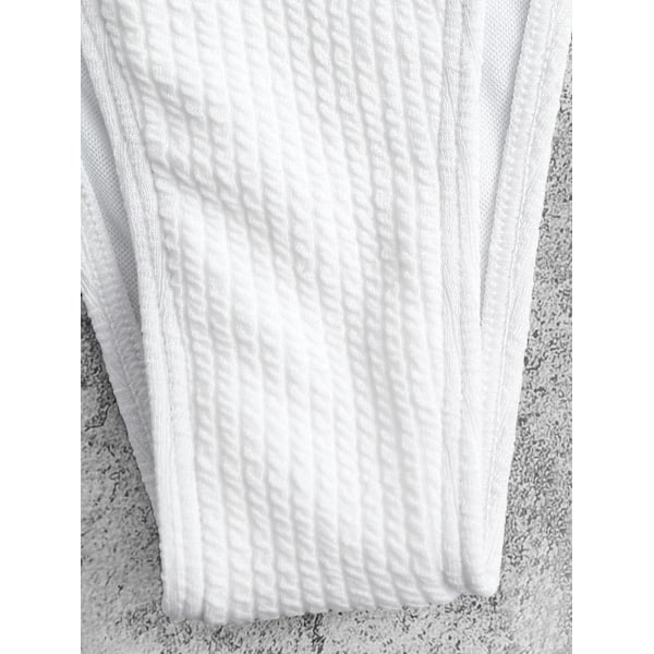 WJSM Dame Ribbet O-Ring String Bikini Badetøj Cheeky Thong Badetøj To Dele Badetøj 338_white M