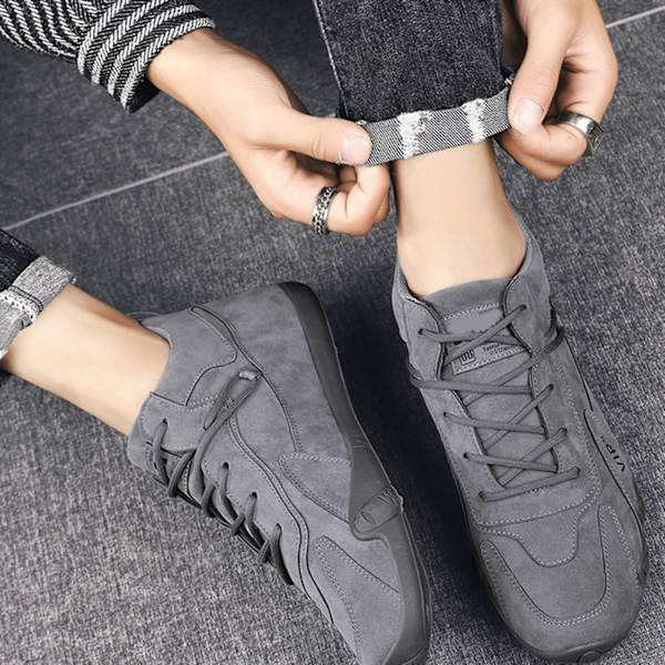 Herr Sportskor Casual Lätt Mjuk Gummisula Herr Mode Sneakers för Vinterlöpning Promenader Grey 40