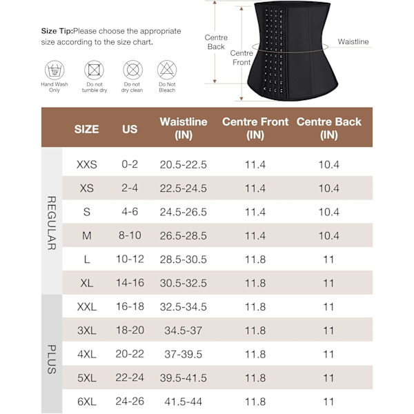 Taljetræner til kvinder Latex Talje Cincher Korset black M