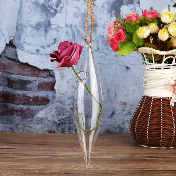 Hängande glasblomkruka terrarium behållare hem trädgård dekor glasflaska