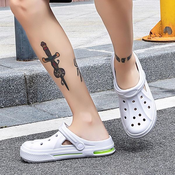 Kvindernes Have Clogs Sko Casual Slipper Strand Sandaler Anti-Slip Pool Vandsko Hjemmesko Sommer Fodtøj white 11.25inch 10 Women/8.5 Men
