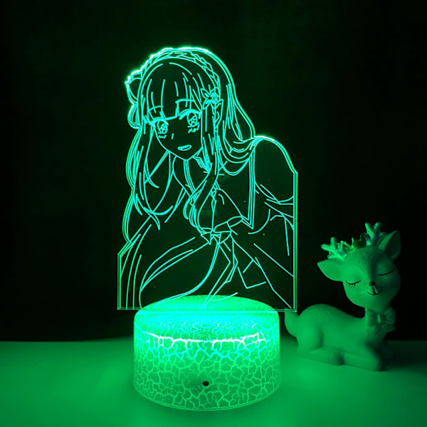 Anime Light Re Zero Starting Life World LED Nattelys for Romdekor Nattelys Gave Re Zero 3D Lampe