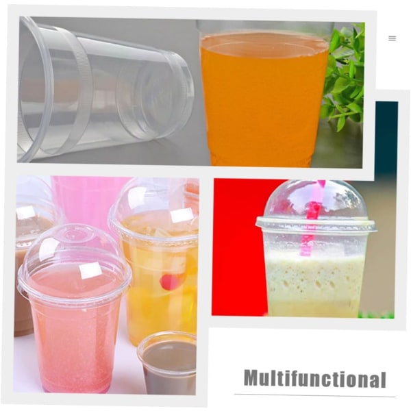 WJ 100st latte/kupollock Kaffedrinkar Smoothies Parfait Klarvatten Mjölk Frostad kopp Klar Cuake Te Frukt/Iskoppar Multifunktions picknickbehållare transparent color x2pcs 16x9.5cmx2pcs