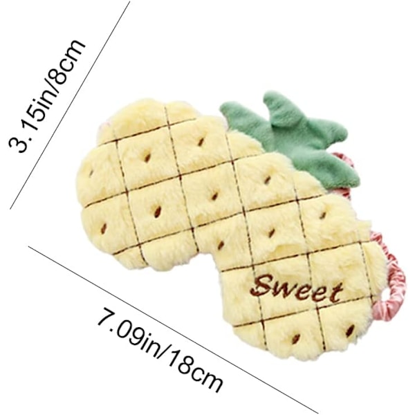 Ögonbindel Tecknad Ananas Sovmask Bekväm Sovmask för Lunchrast Sömn Hemresa