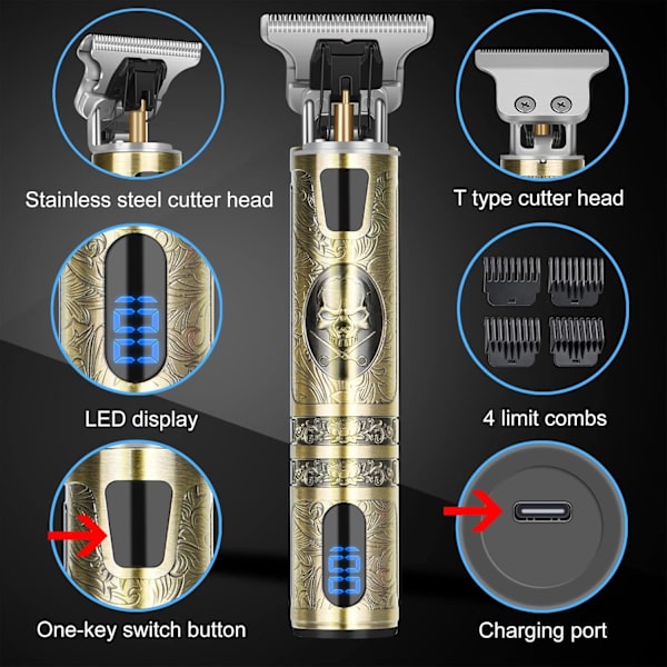 Blodtrycksmätare för handled, blodtrycksmätare för hemmabruk 2X90 avläsningsminne Stor LED-skärm Automatisk blodtrycksmätare Uppladdningsbar blodtrycksmätare Bronze 03