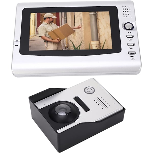 Kablet video dørtelefon system, 7 tommer LCD-skærm video dørklokke dørtelefon system med kamera, understøtter IR nattesyn, dobbeltvejs dørtelefon