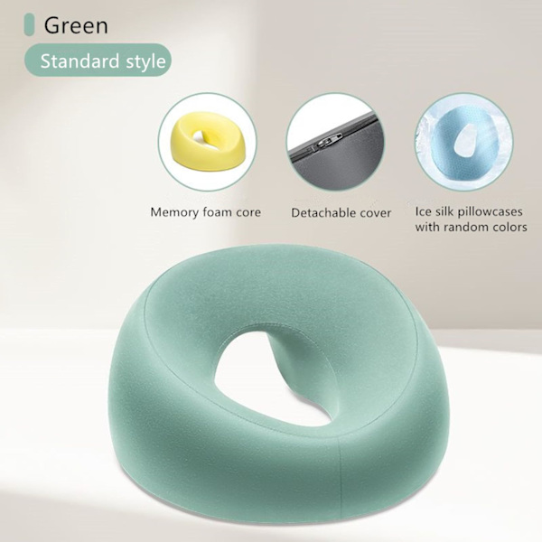Massagepude med memoryskum-støtte, åndbart ansigts-nedad design til terapi, spa, søvn, flere farver Light Green