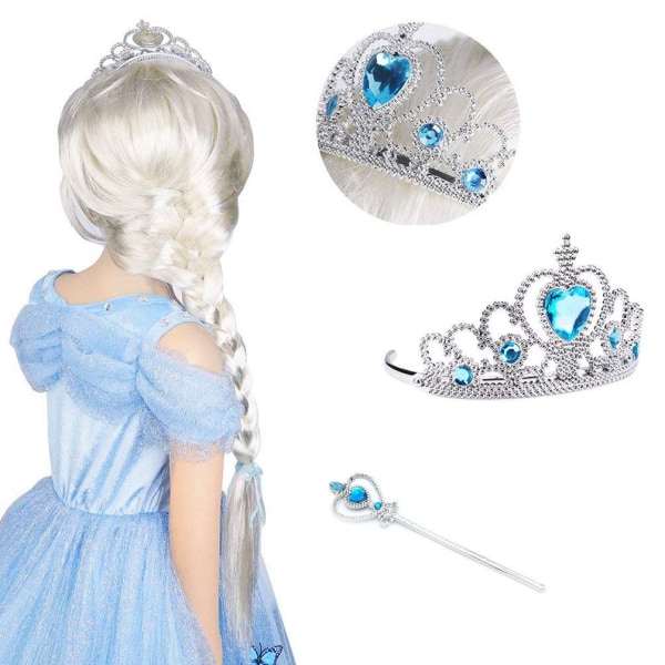 Klä upp Tiara Crown Set Princess Kostym Party Accessoarer för barn/flicka/ toddler (gul+blå+grön+rosa+vit)